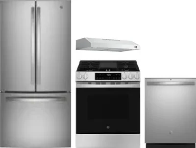 4 Piece Package Includes Refrigerator, Range, Hood And Dishwasher