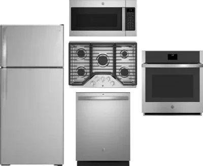5 Piece Package Includes Refrigerator, Cooktop, Wall Oven, Microwave And Dishwasher