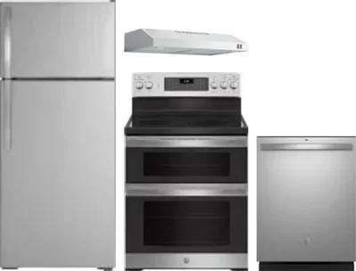 4 Piece Package Includes Refrigerator, Range, Hood And Dishwasher