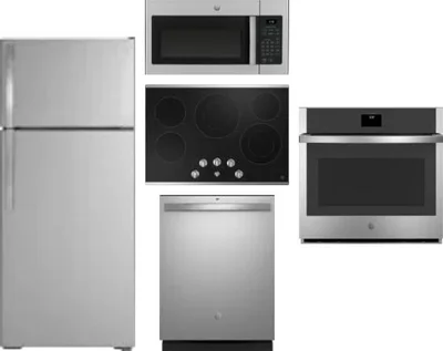 5 Piece Package Includes Refrigerator, Cooktop, Wall Oven, Microwave And Dishwasher