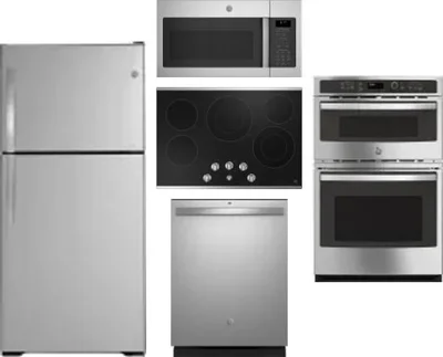 5 Piece Package Includes Refrigerator, Cooktop, Wall Oven, Microwave And Dishwasher