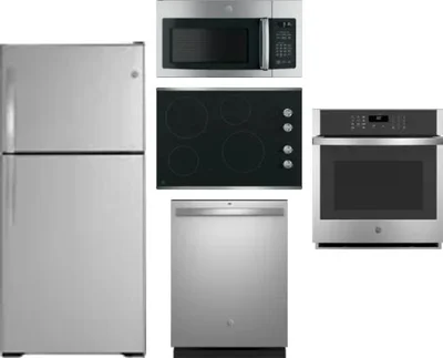 5 Piece Package Includes Refrigerator, Cooktop, Wall Oven, Microwave And Dishwasher