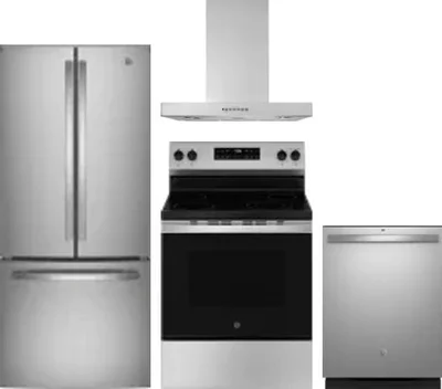 4 Piece Package Includes Refrigerator, Range, Hood And Dishwasher