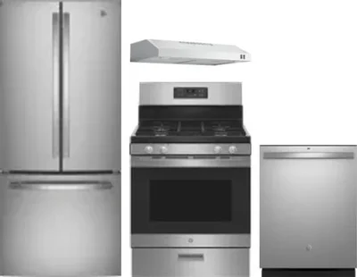 4 Piece Package Includes Refrigerator, Range, Hood And Dishwasher