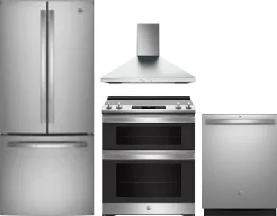 4 Piece Package Includes Refrigerator, Range, Hood And Dishwasher