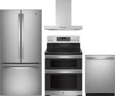 4 Piece Package Includes Refrigerator, Range, Hood And Dishwasher