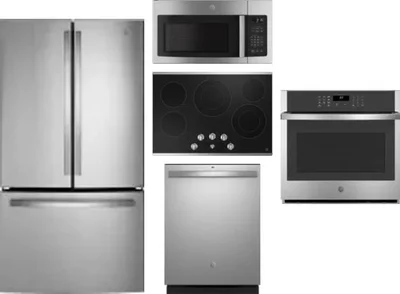 5 Piece Package Includes Refrigerator, Cooktop, Wall Oven, Microwave And Dishwasher