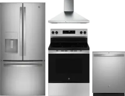 4 Piece Package Includes Refrigerator, Range, Hood And Dishwasher