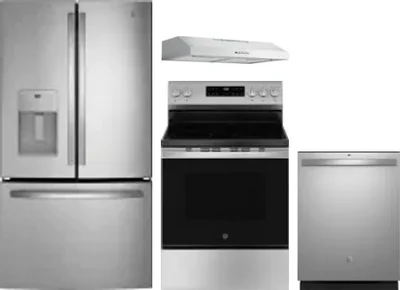 4 Piece Package Includes Refrigerator, Range, Hood And Dishwasher