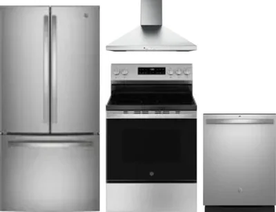 4 Piece Package Includes Refrigerator, Range, Hood And Dishwasher