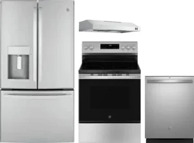 4 Piece Package Includes Refrigerator, Range, Hood And Dishwasher