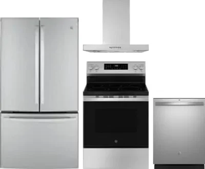 4 Piece Package Includes Refrigerator, Range, Hood And Dishwasher