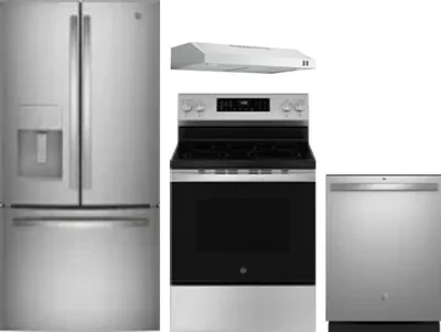 4 Piece Package Includes Refrigerator, Range, Hood And Dishwasher