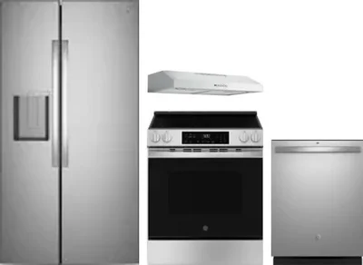 4 Piece Package Includes Refrigerator, Range, Hood And Dishwasher