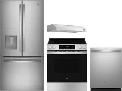 4 Piece Package Includes Refrigerator, Range, Hood And Dishwasher