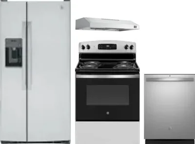 4 Piece Package Includes Refrigerator, Range, Hood And Dishwasher