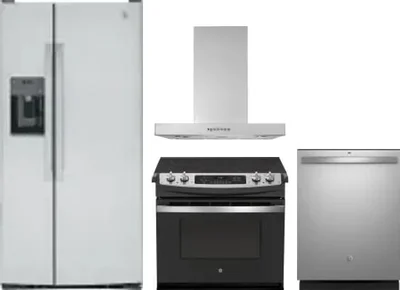 4 Piece Package Includes Refrigerator, Range, Hood And Dishwasher