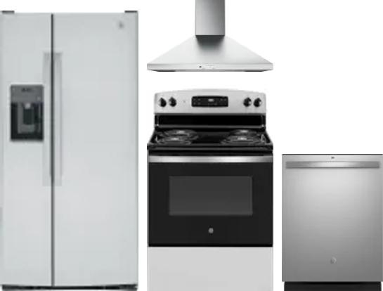 4 Piece Package Includes Refrigerator, Range, Hood And Dishwasher