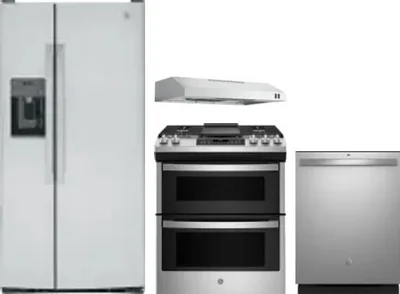 4 Piece Package Includes Refrigerator, Range, Hood And Dishwasher