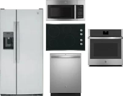 5 Piece Package Includes Refrigerator, Cooktop, Wall Oven, Microwave And Dishwasher