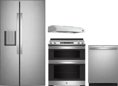 4 Piece Package Includes Refrigerator, Range, Hood And Dishwasher
