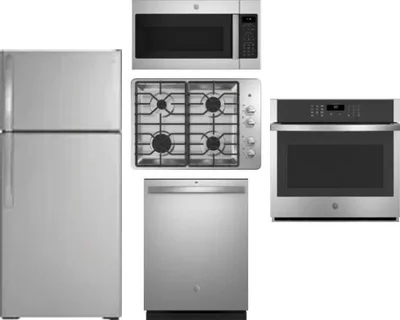 5 Piece Package Includes Refrigerator, Cooktop, Wall Oven, Microwave And Dishwasher