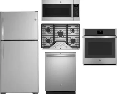 5 Piece Package Includes Refrigerator, Cooktop, Wall Oven, Microwave And Dishwasher
