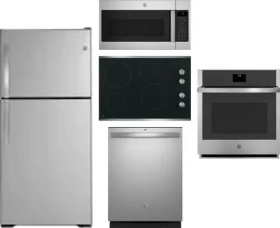 5 Piece Package Includes Refrigerator, Cooktop, Wall Oven, Microwave And Dishwasher