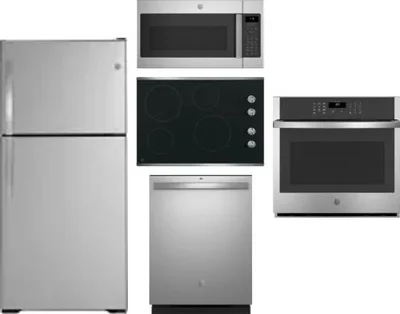 5 Piece Package Includes Refrigerator, Cooktop, Wall Oven, Microwave And Dishwasher