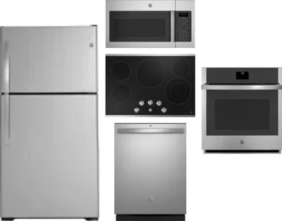 5 Piece Package Includes Refrigerator, Cooktop, Wall Oven, Microwave And Dishwasher