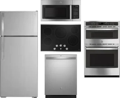 5 Piece Package Includes Refrigerator, Cooktop, Wall Oven, Microwave And Dishwasher