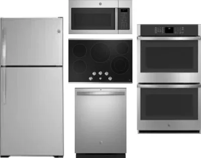 5 Piece Package Includes Refrigerator, Cooktop, Wall Oven, Microwave And Dishwasher