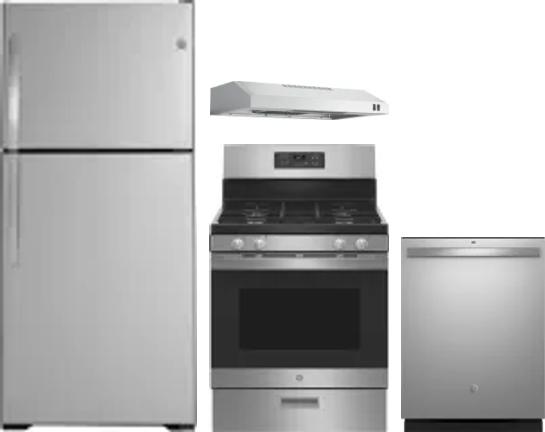 4 Piece Package Includes Refrigerator, Range, Hood And Dishwasher