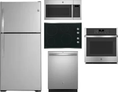 5 Piece Package Includes Refrigerator, Cooktop, Wall Oven, Microwave And Dishwasher