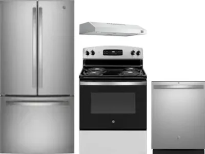 4 Piece Package Includes Refrigerator, Range, Hood And Dishwasher