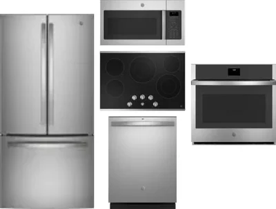 5 Piece Package Includes Refrigerator, Cooktop, Wall Oven, Microwave And Dishwasher