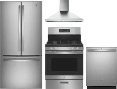 4 Piece Package Includes Refrigerator, Range, Hood And Dishwasher