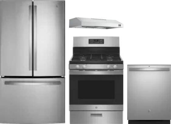 4 Piece Package Includes Refrigerator, Range, Hood And Dishwasher