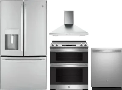 4 Piece Package Includes Refrigerator, Range, Hood And Dishwasher