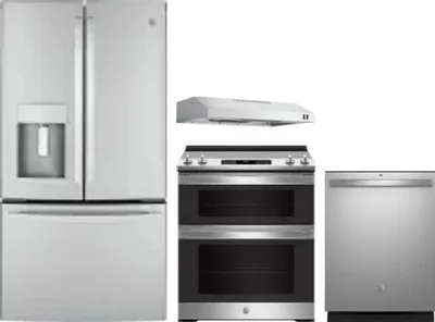 4 Piece Package Includes Refrigerator, Range, Hood And Dishwasher