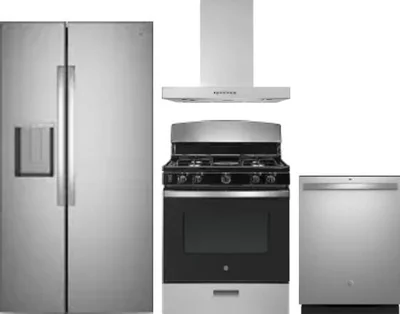 4 Piece Package Includes Refrigerator, Range, Hood And Dishwasher