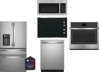 5 Piece Package Includes Refrigerator, Cooktop, Wall Oven, Microwave And Dishwasher
