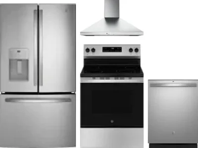 4 Piece Package Includes Refrigerator, Range, Hood And Dishwasher