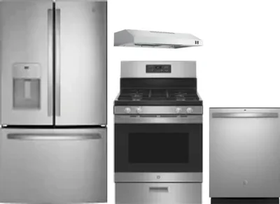 4 Piece Package Includes Refrigerator, Range, Hood And Dishwasher