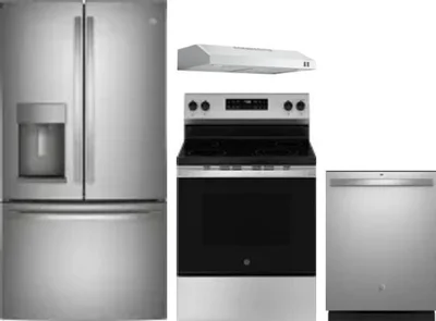 4 Piece Package Includes Refrigerator, Range, Hood And Dishwasher