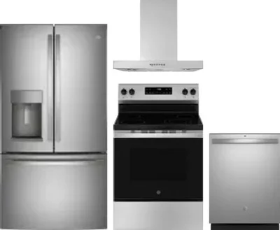 4 Piece Package Includes Refrigerator, Range, Hood And Dishwasher