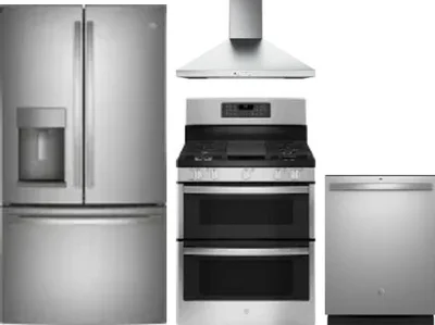 4 Piece Package Includes Refrigerator, Range, Hood And Dishwasher