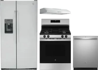4 Piece Package Includes Refrigerator, Range, Hood And Dishwasher