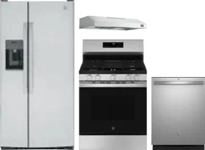4 Piece Package Includes Refrigerator, Range, Hood And Dishwasher