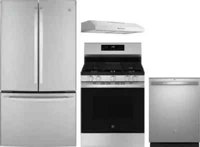 4 Piece Package Includes Refrigerator, Range, Hood And Dishwasher